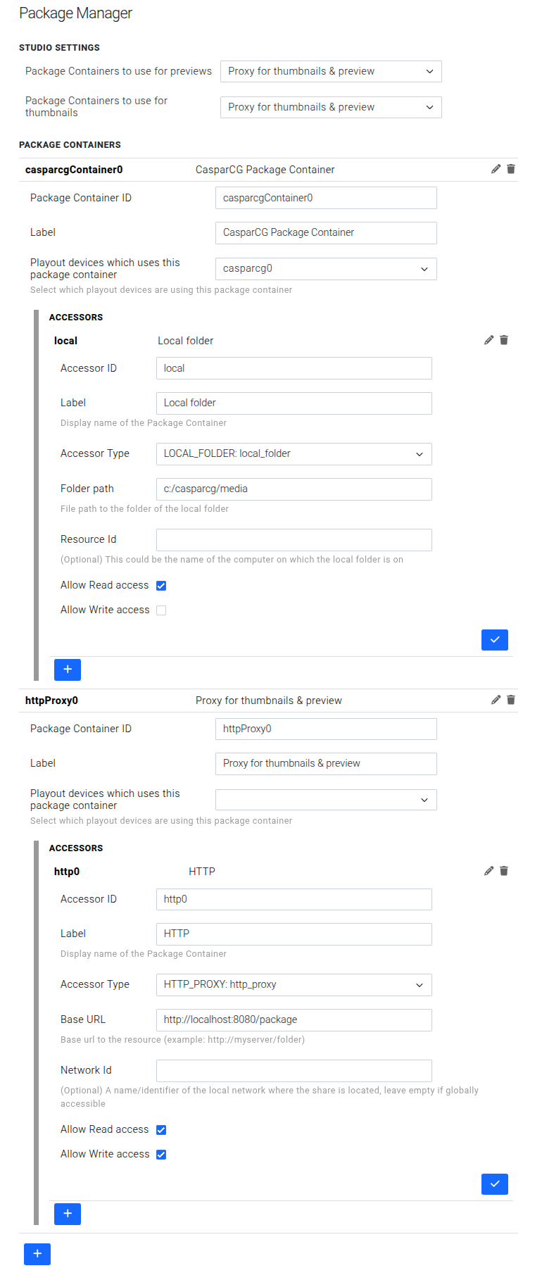 Package Manager demo settings