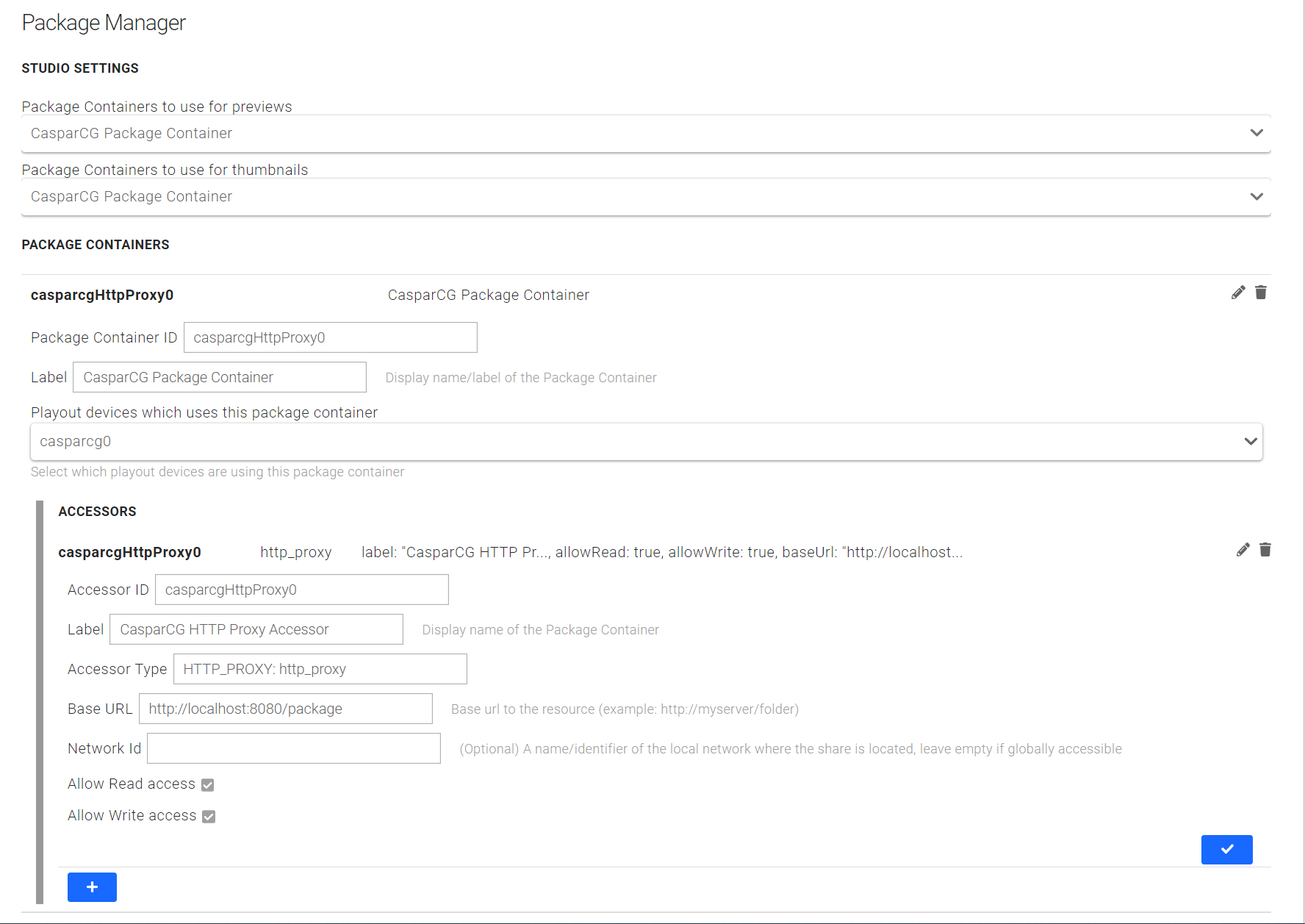 Package Manager demo settings