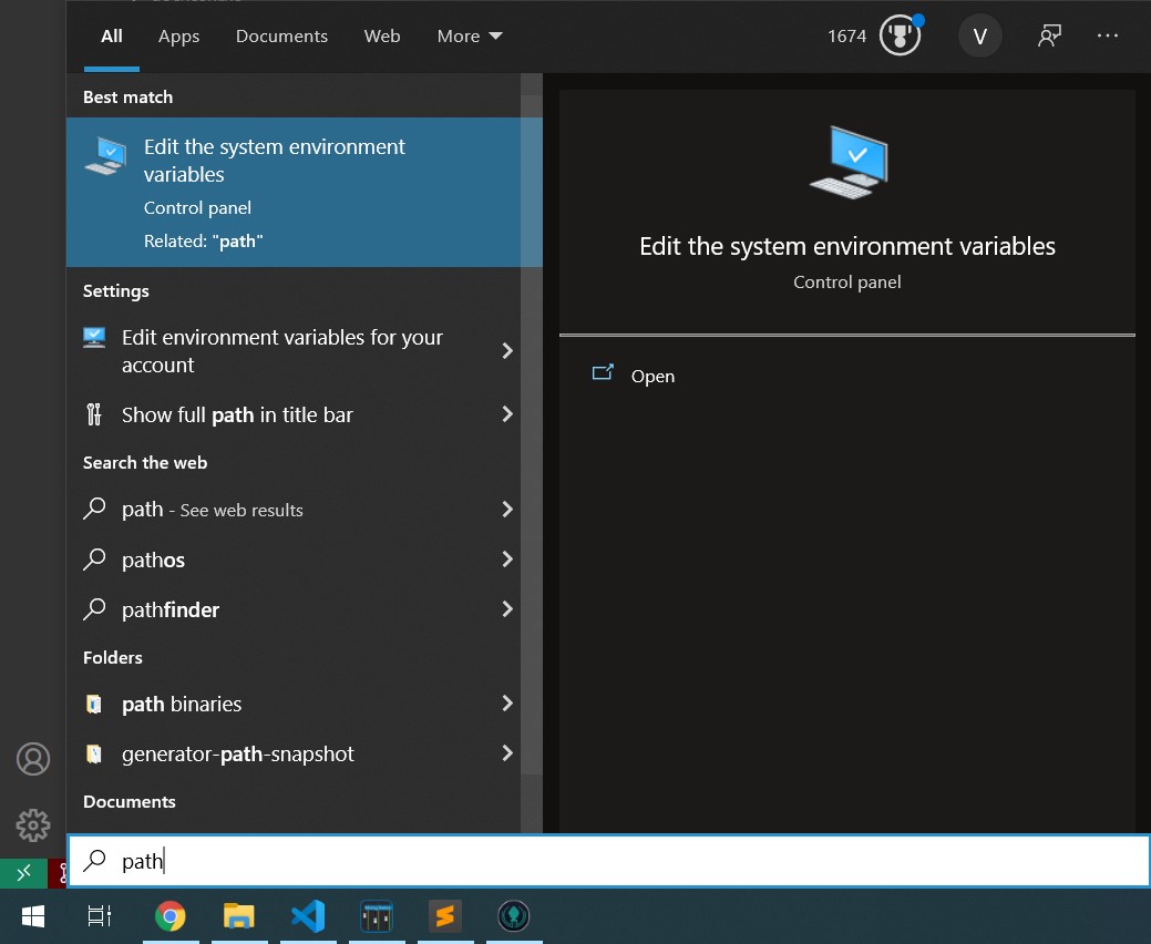 Start Menu screenshot
