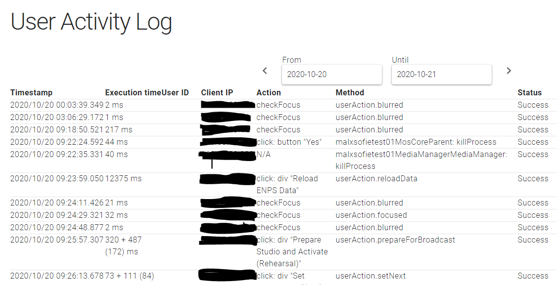 User Log